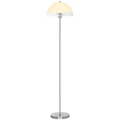 HOMCOM Moderna talna svetilka z dvojnim senčnikom, E27 LED 40W talna svetilka za dnevno sobo, bivalno sobo, spalnico, iz kovine in akrila, 150cm, bela