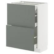 METOD / MAXIMERA Pod.ormaric i 2fronta/3fioke, bela/Nickebo mat sivozelena, 60x37 cm