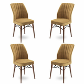 HANAH HOME Set 4 stolice Flex Cappuccino Brown