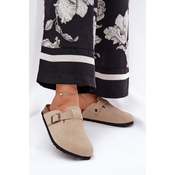 BIG STAR SHOES Suede Ladies Clogs With Buckle Big Star