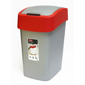 Curver Koš za smeti Pacific Flip bin 25 l, rdeče-srebrn