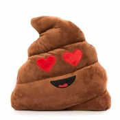 HappyFace Kakovostna plišasta blazina emoji kakec s srčki 32cm