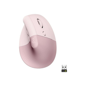 Logitech Lift vertikalna ergonomska miška za poslovne uporabnike, roza