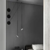 LEDS-C4 LED viseca svjetiljka Invisible Single, crna, aluminij - Dnevni boravak/blagovaonica - Moderan