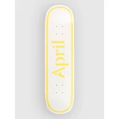 April Skateboards Twin Og Logo - 8.5 Skateboard skate deska yelllow white