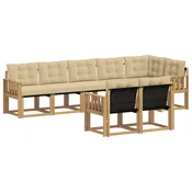 Set vanjskih sofa s jastukom 8 pcs Bijela i bež