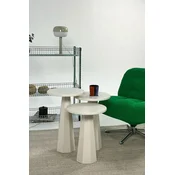 Hanah Home Set klub stolova, Lilyum, 3 komada, Krem