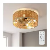 Brilagi - Plafonski ventilator 4xE27/40W/230V, precnik 50 cm, bambus, sa daljinskim upravljacem