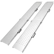 Homestar Set 2 zložljivih kovinskih nakladalnih ramp z ročaji, nosilnost 400 kg, za pnevmatike do 22,5 cm