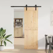 vidaXL Drsna vrata NARVIK Naravna in črna 70 x 210 cm (152,5 cm)