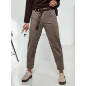 Spodnie damskie one size LEOCINCIN z paskiem khaki Dstreet
