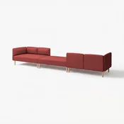 LILLEHEM 6-seda modularna zofa, Gunnared/rjavo rdeča les