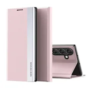 slomart Etui Sleep Case Pro za Samsung Galaxy S25 Edge s pokrovom in stojalom - roza