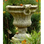 Casa Padrino baroque garden decorative flower pot light gray 73 x 67 x H. 70 cm - Plant pot baroque style - Baroque garden decoration - Baroque terrace decoration - Baroque decoration accessories