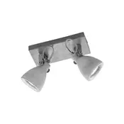 Siva stenska svetilka za 2 žarnici Trio Concrete, dolžina 23 cm