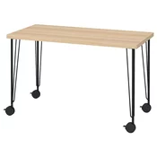LAGKAPTEN / KRILLE Radni sto, belo b. im. hrastovine/crna, 120x60 cm