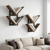 PrFloating Shelf 2 kos Star les 43 x 15 x 47 cm Inženirski les