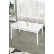 Hanah Home trpezarijski sto Pir, 130 × 80 cm, bela ploca, bele noge