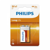PHILIPS BATERIJA 9V LONGLIFE 1 KOS