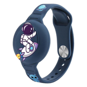 slomart Silikonska zapestnica za AirTag za otroke - mornarsko modra z astronavtom