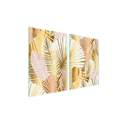 shumee Steklena zaščitna plošča za štedilnik 2x45x52 Leaf
