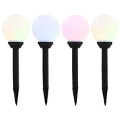 Vidaxl Zunanje solarne svetilke 4 kosi LED okrogle 15 cm RGB