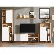 Homestyle4U Dnevna soba omarica komplet 4-delna stenska enota 259x1925x38 cm rjava shranjevanje