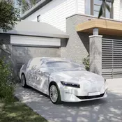 Navlaka za pola automobila s kukama srebrna M PEVA - m 1