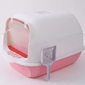 Toalet za macke Enclosed Cat Box Awhao Roze 50x35x35 cm