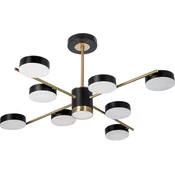 LED luster na šipci 8xLED/7W/230V + LED/6W 3000-6000K, precnik 77 cm, zlatna/crna