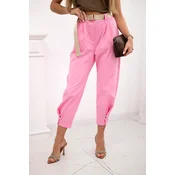 Kesi Włoski Summer Punto trousers with leg closure light pink