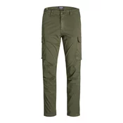 JACK & JONES Muške pantalone 12216664, Maslinaste