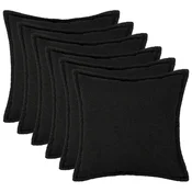 vidaXL Prevleka za blazino 6 pcs HOUTEN Črna 50 x 50 cm Bouclé