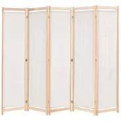 Vidaxl Paravan 5-delni blago 200x170x4 cm krem