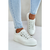 Womens insulated platform sneakers Big Star white