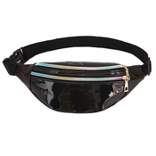 Generic Mode Damen Herren Running Laser Gürteltasche, Wasserdichte PU Gürteltasche, 2 Fächer mit Reißverschluss, Verstellbarer Bund, Gürteltasche Unisex Erwachsene Reise Lauftasche Party Festliche S, (21127087)