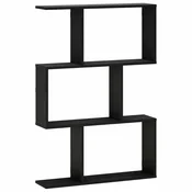 vidaXL Stenska polica Črni hrast 72 x 17 x 105 cm predelan les