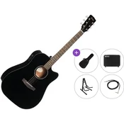 Cort EARTH 60CE Premium SET Black Gloss Elektroakustična dreadnought