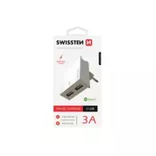 SWISSTEN NETWORK.ADAP.SM. IC 2x USB 3A POW.