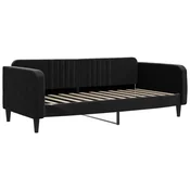 Vidaxl Raztegljiva postelja črna 90x200 cm žamet