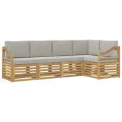 Set vanjskih sofa 5 pcs Bijela i svjetlosiva