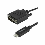 StarTech.com USB-C to DVI Cable - 6 ft / 2m - 1080p - 1920x1200 - USB-C DVI Monitor Cable - USB C Cable - Computer Monitor Cable (CDP2DVIMM2MB) - external video adapter