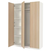 PAX / FORSAND Kombinacija garderobera, bela/belo b. im. hrastovine, 150x60x236 cm