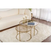 Nordure Club set stolova Aurum, 80x80x43cm, 60x60x39cm, 2 dijela, zlatne boje
