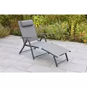 Gardenson VRTNI LEŽALNIK aluminij, jeklo prašno lakirano barve grafita, siva