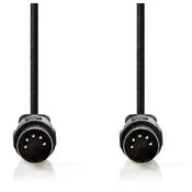 CAGL20000BK30 DIN Audio Kabl, DIN 5-Pin Muski, DIN 5-Pin Muski, Niklovan, 3.00 m, Okrugli, PVC, Crni