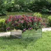 Povišena vrtna gredica 100x100x45 cm pocincani celik srebrna