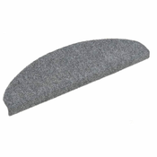 Prostirke za stepenice, samoljepljive, 15 kom, 65x21x4 cm, svijetlo sive, poluokrugle, velike