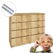 Evoke komoda Coastal Oak z 8 predali - enostavna montaža!! 120x98,2x43 cm