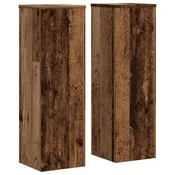 Vidaxl Stojalo za rastline 2 kosa starinski les 25x25x80 cm inž. les